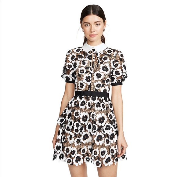 NWT Self Portrait Abstract Floral Guipure Mini Dress ⚠️Runs Small* - Picture 4 of 10